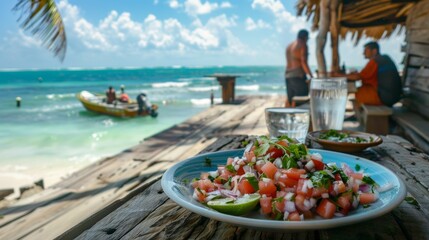 Ceviche on the dock simplicity and freshness