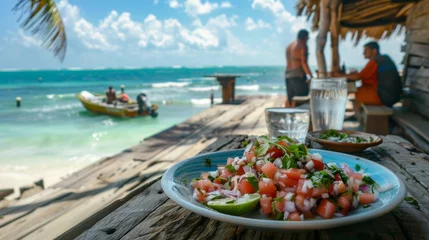 Poster Ceviche on the dock simplicity and freshness © WARIT_S