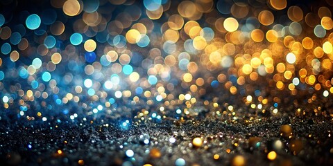 Glitter Vintage Lights Background in Gold and Silver