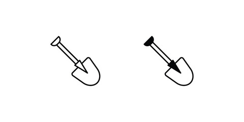 shovel icon with white background vector stock illustration