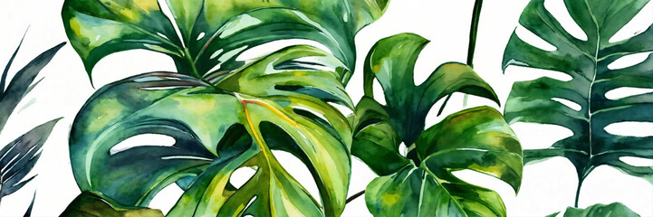 Exotic Tropical Leaves, Green