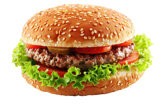 Whopper-sized Hamburger isolated on transparent Background