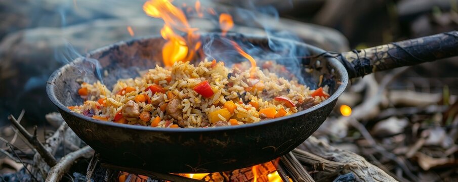 Fried Rice open flame cooking