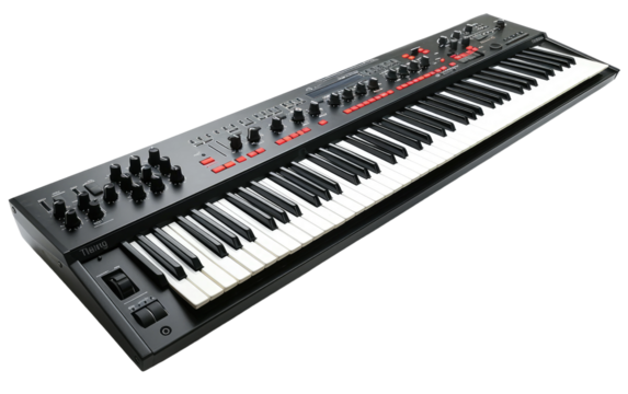 MIDI Keyboard: Black Synthesizer isolated on transparent Background