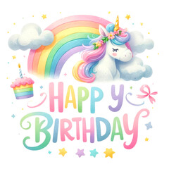 A colorful collection of illustrated rainbow unicorns in various poses with party accessories, perfect for birthday themes and children's decor.
, Whimsical Rainbow Unicorn Clipart Collection
