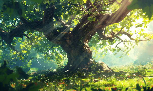 sunlight in the forest-generative aI