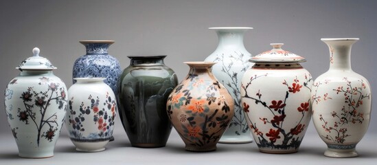 Japanese-style vase available in the market - obrazy, fototapety, plakaty