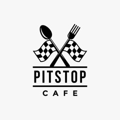 Pitstop cafe logo icon vector template for restaurant / cafe on white background