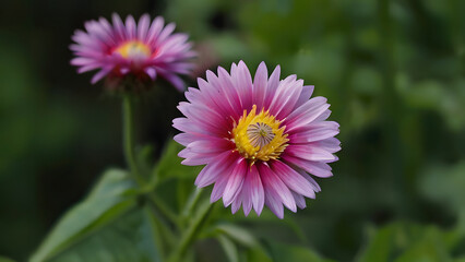 Obraz premium pink and yellow dahlia
