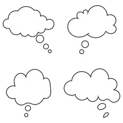 Thought bubble thinking cloud line art vector icon for apps and websites. Vector  file illustration. EPS 10.