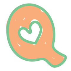 Hand drawn Q alphabet letter for brand logo, icon, decoration, pastel font, typography, text, calligraphy, initials, print, card, A to Z clip art, sticker, tattoo, merchandise, ads, education book