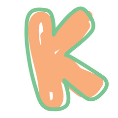 Hand drawn D alphabet letter for brand logo, icon, decoration, pastel font, typography, text, calligraphy, initials, print, card, A to Z clip art, sticker, tattoo, merchandise, ads, education book