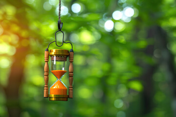 A surreal hourglass suspended in mid-air, its grains defying gravity, elusive nature of time.