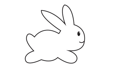 Print Set of different black rabbit silhouettes isolated for design use. Silhouettes of New Year's bunnies as decorative elements. 