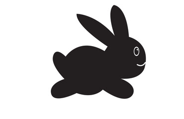 Print Set of different black rabbit silhouettes isolated for design use. Silhouettes of New Year's bunnies as decorative elements. 