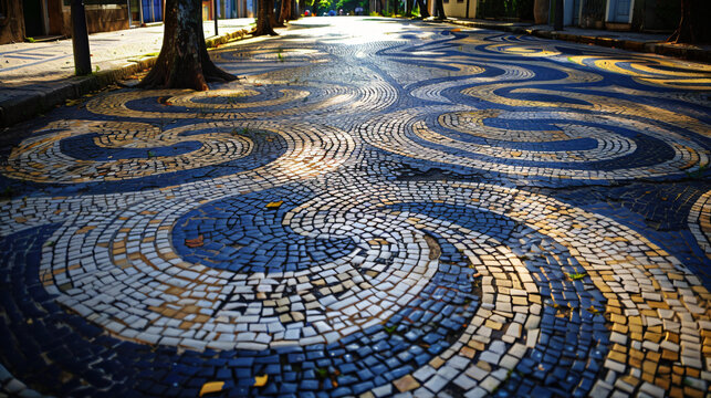 Rio de Janeiro sidewalk beach mosaic typical pattern Ipanema 