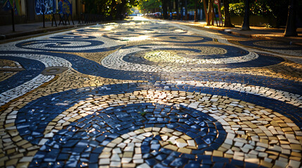 Rio de Janeiro sidewalk beach mosaic typical pattern Ipanema 