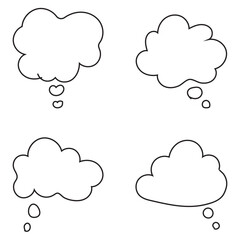 Thought bubble thinking cloud line art vector icon for apps and websites. Vector  file illustration. EPS 10.