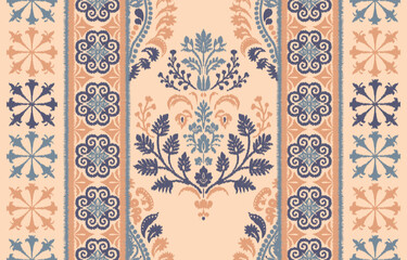 Saree sarong Motifs Ikat floral paisley embroidery floral.ikat ethnic oriental pattern traditional.Ikat embroidery style abstract embroidery design for texture,fabric,clothing,wrapping,decoration	
