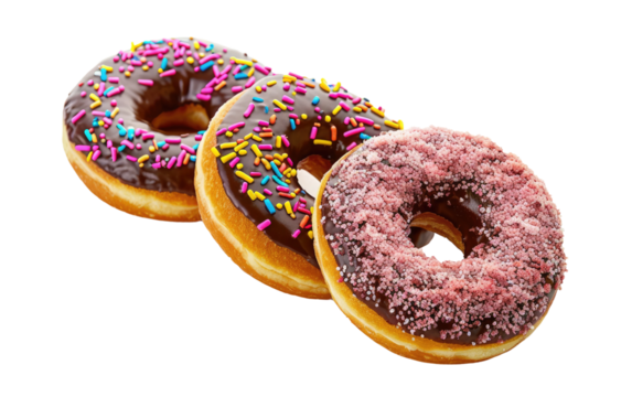 Delicious Delights: The Allure of Donuts isolated on transparent Background
