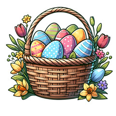 basket with eggs,generative AI