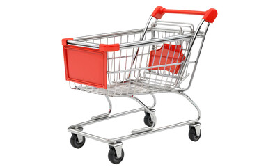 Shopping Cart Void with Convenient Handle isolated on transparent Background