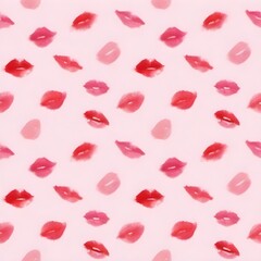 Women's lips pattern. Hand drawn watercolor lips isolated on white background. Fashion and beauty illustration. Sexy kiss. Design for beauty salon, make-up studio, makeup artist, meeting website