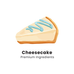 Hand drawn vector illustration of cheesecake slices