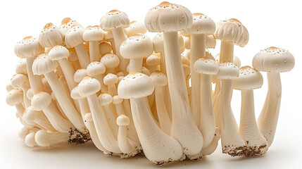 types of enoki mushrooms white background - Powered by Adobe