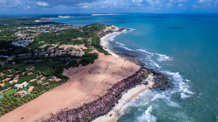 Aerial view of Chapadao in Tibau do Sul, Rio Grande do Norte, Brazil
