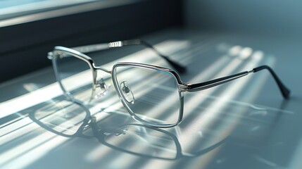 Sleek silver rectangle frame, minimal lines with a touch of elegance, showcasing modern luxury