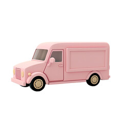 Delivery Truck, Clay Render, Pastel Color