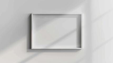 Modern rectangle frame with a glossy white border, creating a monochrome look on a white background, ultra-modern simplicity
