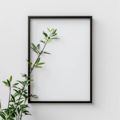 Minimalist black rectangle frame, stark contrast on white background, for a striking modern aesthetic