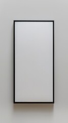 Matte black rectangle frame, striking simplicity on a white canvas