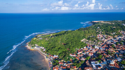 Aerial view of Pipa beach in Tibau do Sul, Rio Grande do Norte, Brazil