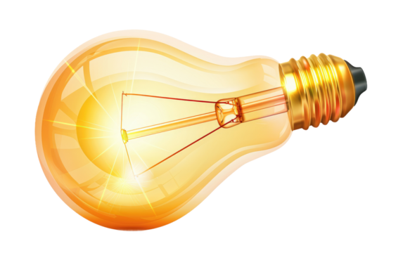 Light bulb clipart isolated on transparent Background
