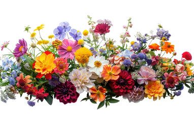 Obraz premium Blossom Bonanza: A Lush Display of Colorful Flowers isolated on transparent Background