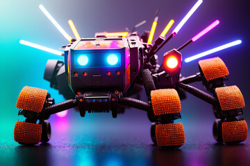 Macro   robot like tarantula Sci-fi style wallpaper