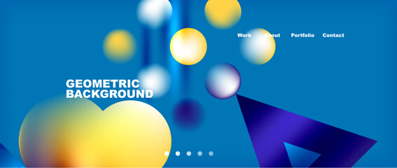 Various colorful geometric shapes abstract web template with gradients and light blur effects. Vector Illustration For Wallpaper, Banner, Background, Card, Book Illustration, landing page