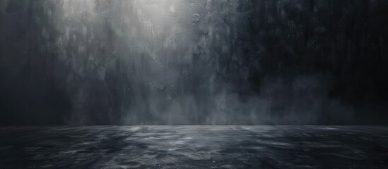 Focus on abstract background with dark grey gradient / studio backdrop in black and gray uniform tones