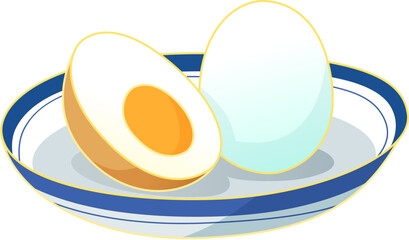 Boiled Eggs in a Plate