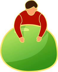 Miniature Figure Laying on Green Ball