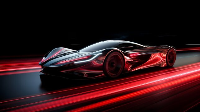 Digital speed car racing at night with light abstract graphic poster web page PPT background