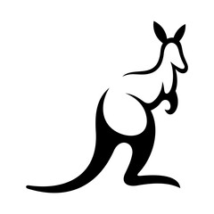 Kangaroo Vector Logo Design Template