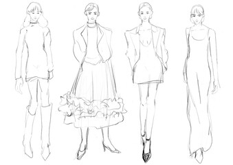 fashion sketch 4 women