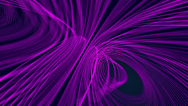 Blue glowing neon lines abstract tech futuristic motion background. Seamless looping. Video animation Ultra HD 4K