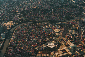 Obraz premium airplane view of a city