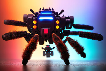 Macro   robot like tarantula Sci-fi style wallpaper