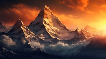 golden mountain top landscape wallpapers illustration abstract art decorative painting background